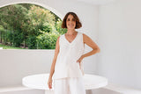 See Saw Linen Blend V Neck Tank