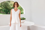 See Saw Linen Blend V Neck Tank