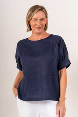 See Saw 100% Linen A Line Top