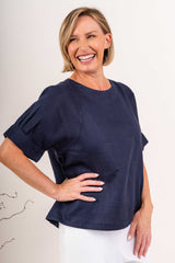 See Saw 100% Linen A Line Top