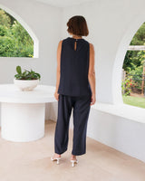 See Saw Linen Blend V Neck Tank