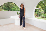 See Saw Linen Blend V Neck Tank