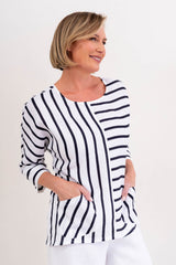 See Saw 100% Linen 3/4 Dolman Sleeve Top