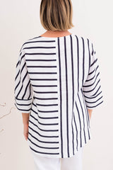 See Saw 100% Linen 3/4 Dolman Sleeve Top