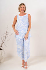 See Saw 100% Linen Cap Sleeve Top