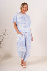 See Saw 100% Linen Cap Sleeve Top