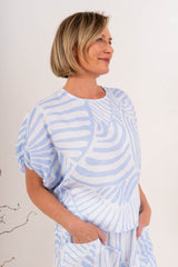 See Saw 100% Linen Cap Sleeve Top