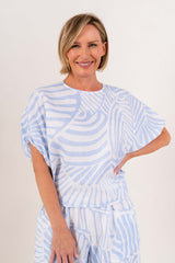 See Saw 100% Linen Cap Sleeve Top