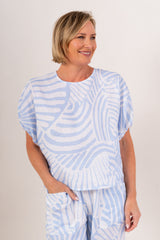 See Saw 100% Linen Cap Sleeve Top