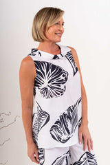 See Saw Button Back Cowl Neck Top