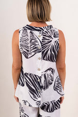 See Saw Button Back Cowl Neck Top