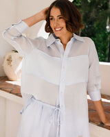 See Saw 100% Ramie Pleat Back Shirt
