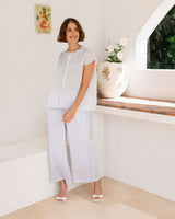 See Saw 100% Ramie Pleat Detail Top