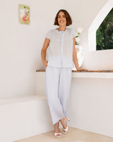 See Saw 100% Ramie Pleat Detail Top