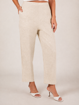 See Saw 100% Linen 7/8 Flat Front Pant