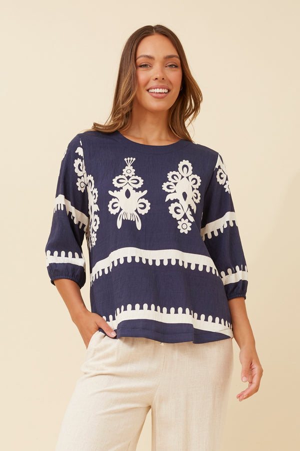 Caroline Morgan  Print Top
