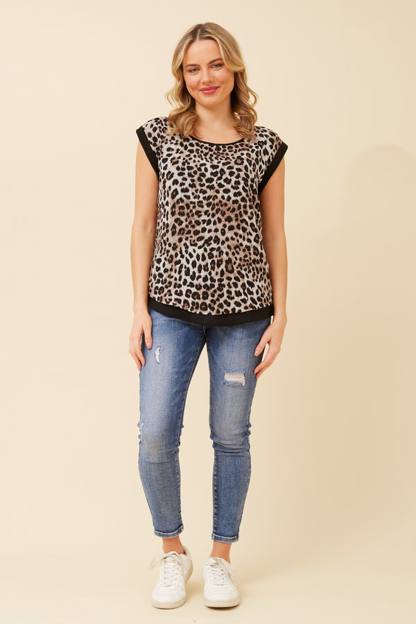 Caroline Morgan Animal Print Top