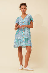 Caroline Morgan Patchwork Print Dress