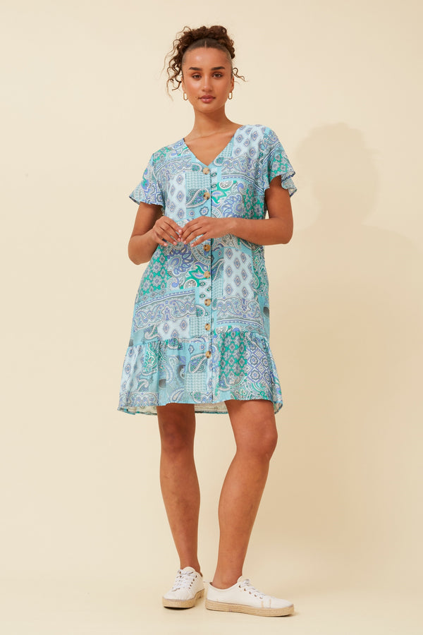 Caroline Morgan Patchwork Print Dress