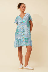 Caroline Morgan Patchwork Print Dress