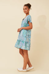 Caroline Morgan Patchwork Print Dress