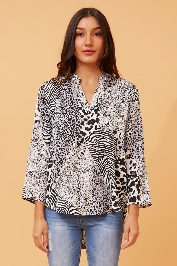 Caroline Morgan Animal Print Top