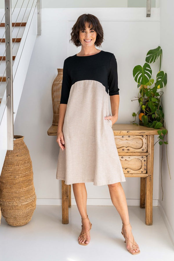 See Saw Linen/Rayon Jersey Dress
