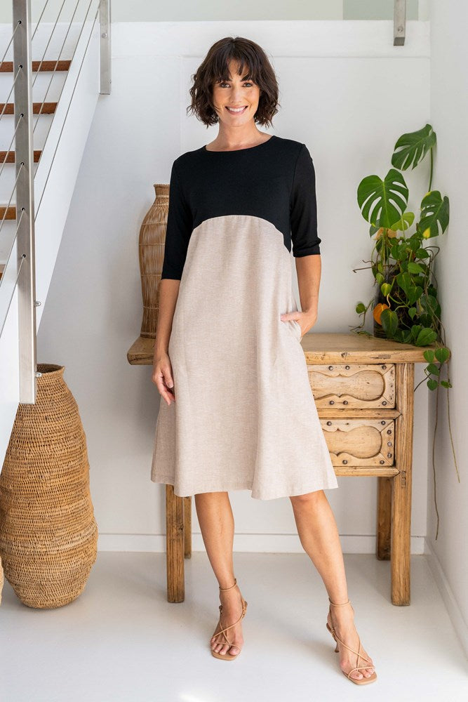 See Saw Linen/Rayon Jersey Dress