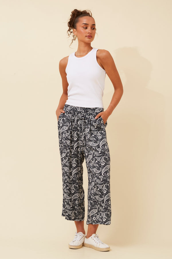 Caroline Morgan Cropped Printed Pant