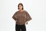 Tirelli Wide Sleeve Sheer Print Top