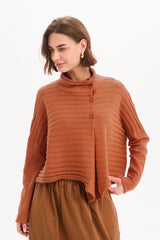 Tirelli Cowl Neck Button Knit