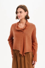 Tirelli Cowl Neck Button Knit