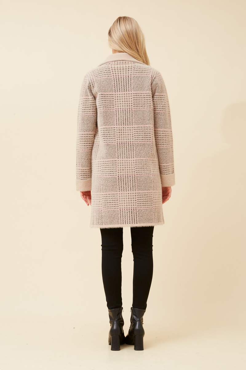 Caroline Morgan Check Print Coatigan