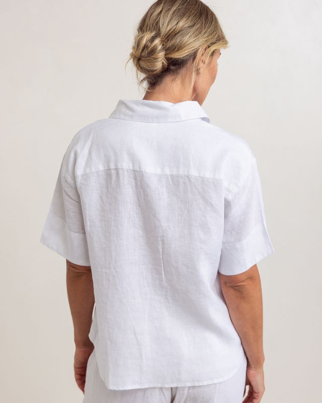 See Saw 100% Linen Sort Sleeve Shirt