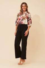 Caroline Morgan Floral Print Shirt