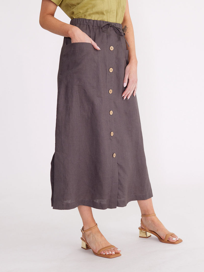 Yarra Trail Button Front Skirt