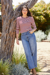Jump Stripe Crew Long Sleeve Tee
