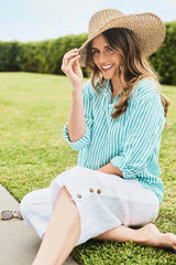 Jump Clothing Stripe Linen Shirt