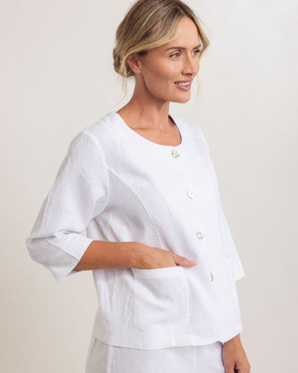 See Saw 100% Linen Utility Jacket