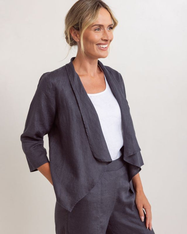 See Saw 100% Linen Drape Jacket