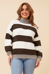 Caroline Morgan Stripe Pattern Sweater