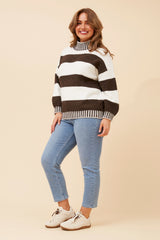 Caroline Morgan Stripe Pattern Sweater