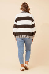 Caroline Morgan Stripe Pattern Sweater
