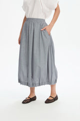 Tirelli Pin Tuck Hem Gingham Skirt