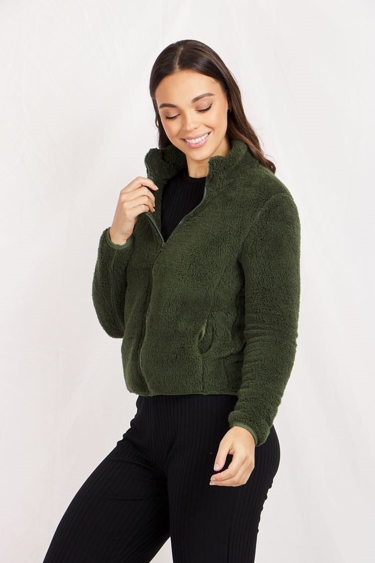 Caroline Morgan Zip Fluffy Jacket