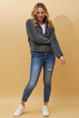 Caroline Morgan Zip Fluffy Jacket