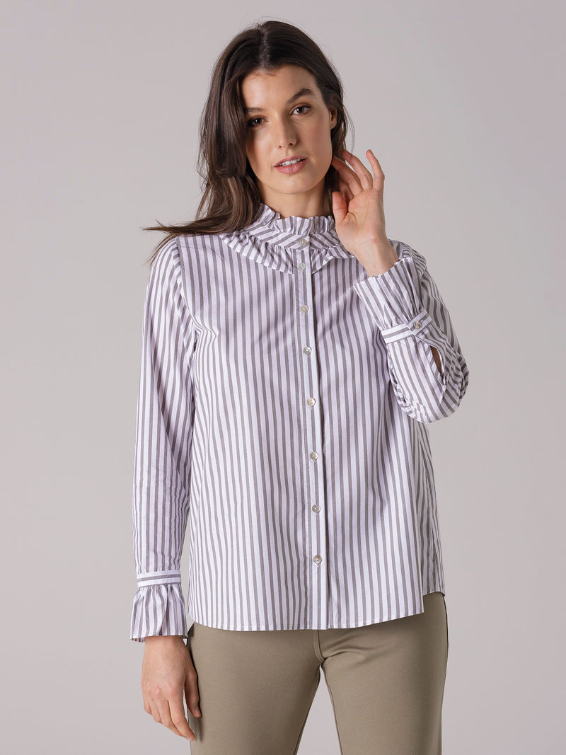 Yarra Trail Frilled Stripe Shirt