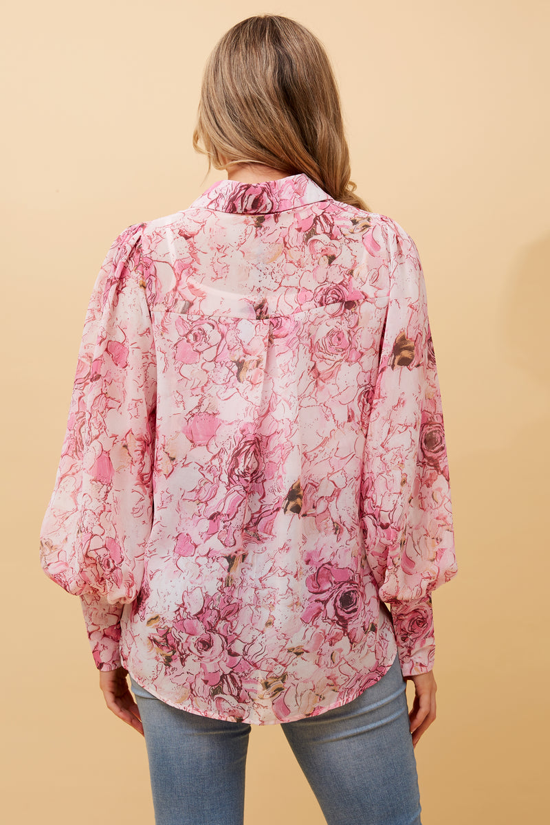 Caroline Morgan Balloon Sleeve Shirt