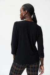 Joseph Ribkoff Cross Neckline Top