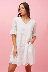 Caroline Morgan Broderie Babydoll Dress